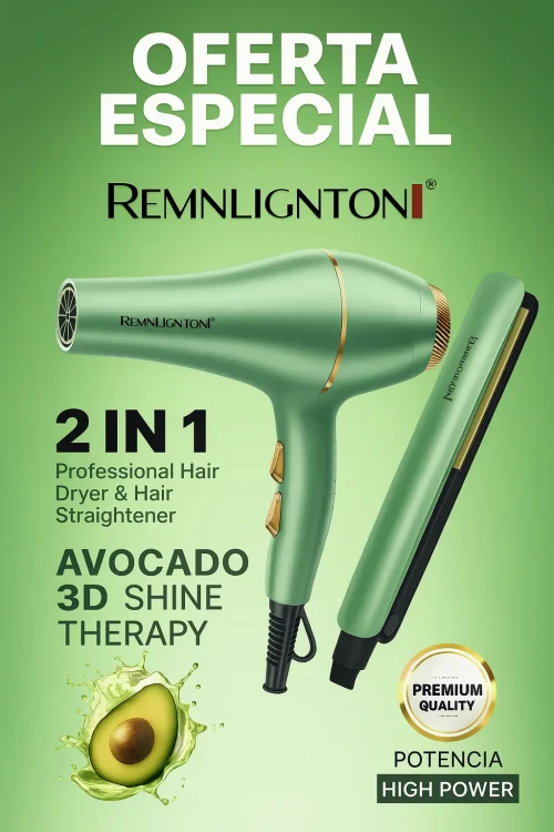 Combo Plancha + Secador Remnligntong Aguacate  Protección, potencia y cuidado para tu cabello