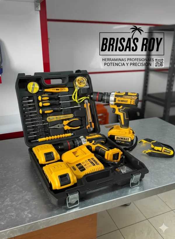 Taladro Inalámbrico 68V con 34 Accesorios